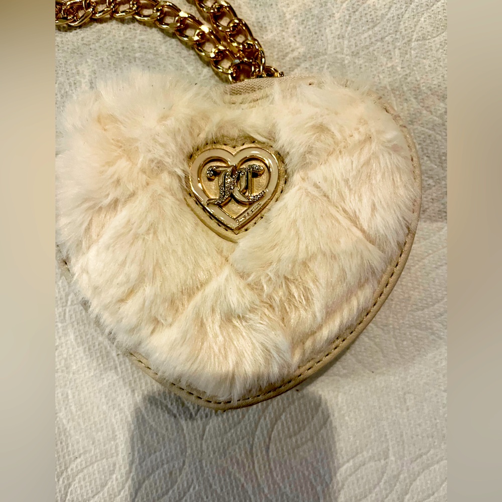 Juicy Couture  brand new faux cream faux fur coin purse card holder